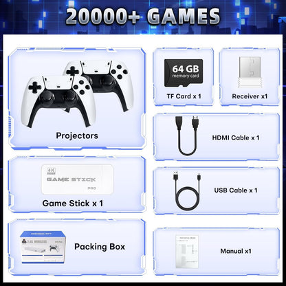 Consola Retro M15 4K +20 000 Juegos | 2 Mandos Inalámbricos