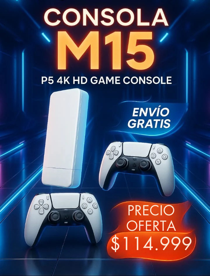 Consola Retro M15 4K +20 000 Juegos | 2 Mandos Inalámbricos